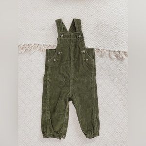 Green Corduroy Overalls - Perfect for Christmas/The Holidays! 12M